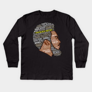 I Am Black History Black Man Kids Long Sleeve T-Shirt